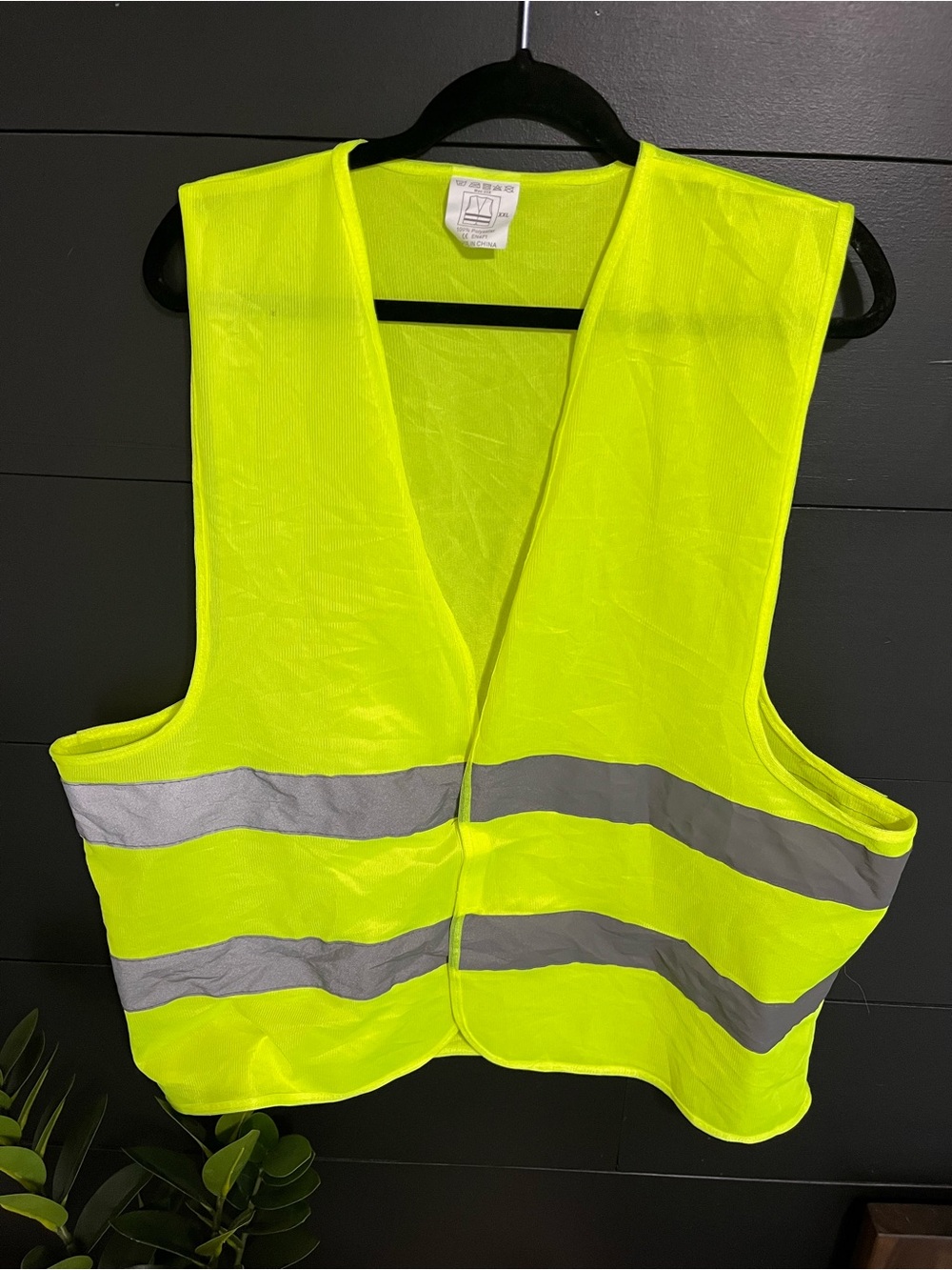 Hi Vis Safety Vest Neon Yellow Reflective Stripes Work Construction Costume XXL
